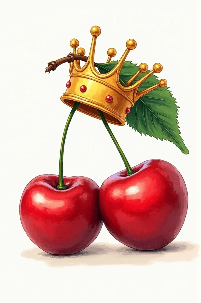cherry drawing with crown