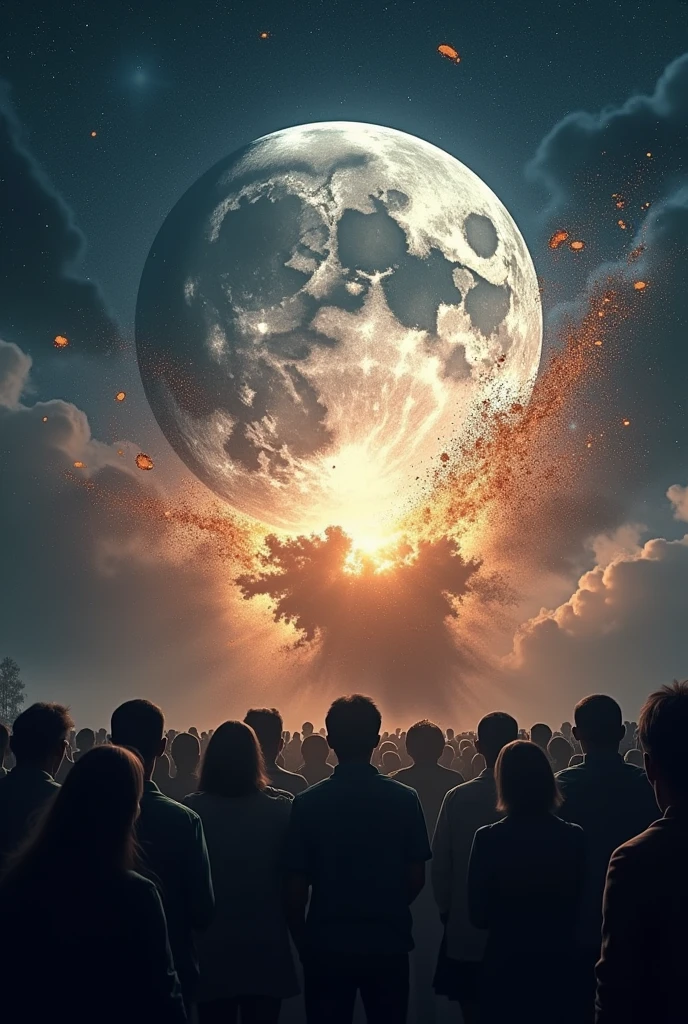 Make people on earth watch the moon being destroyed