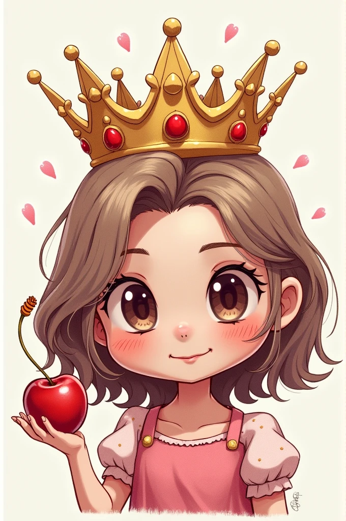 cherry drawing with queen crown