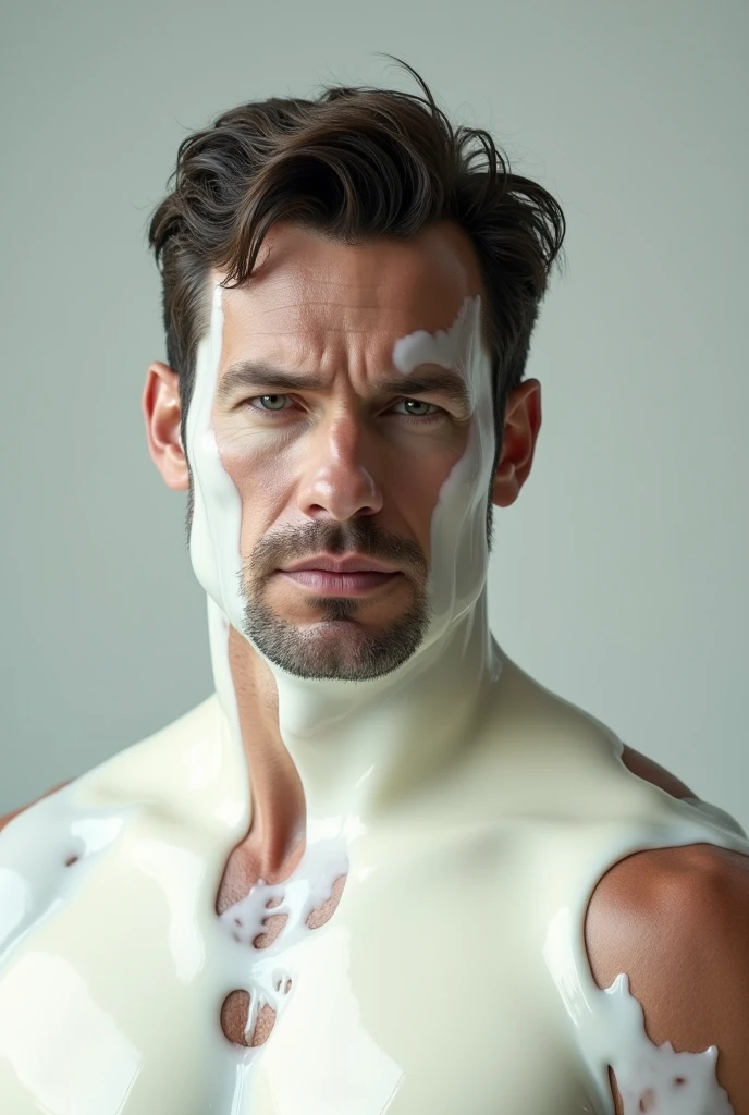Henry cavill covered in milk