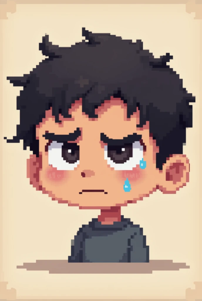Create a new emoji of the emotion of sadness in pixal art