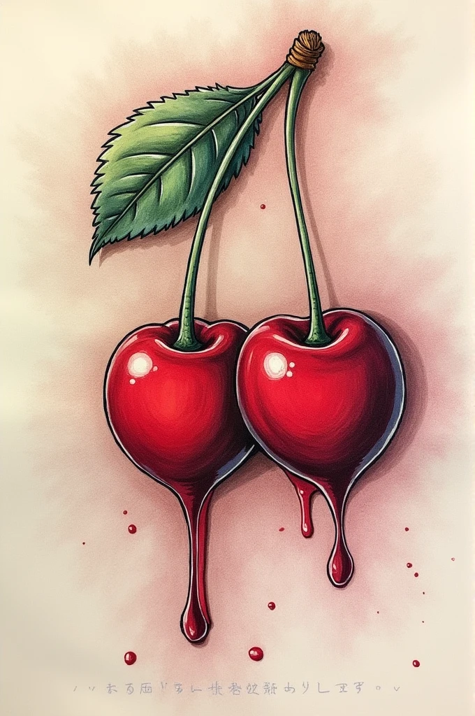 rock and roll cherry drawing