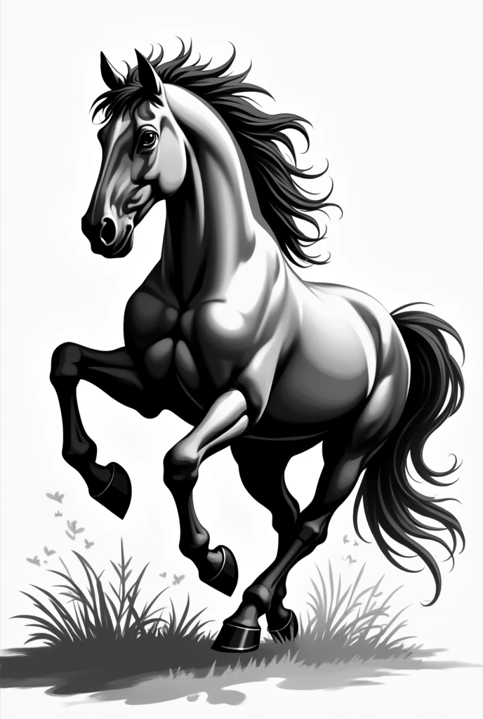 Create a horse flag based on the Rio Verde Ecuador-Esmeraldas flag “in black and white”