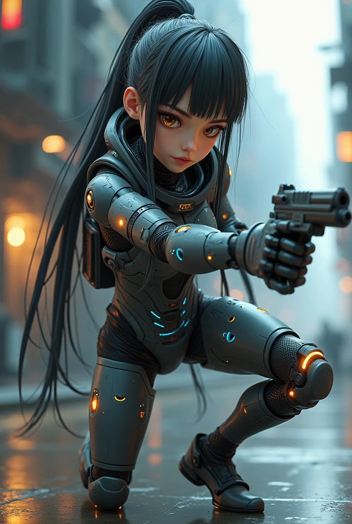 Flower guard mutant cyborg female pistol anime 3d