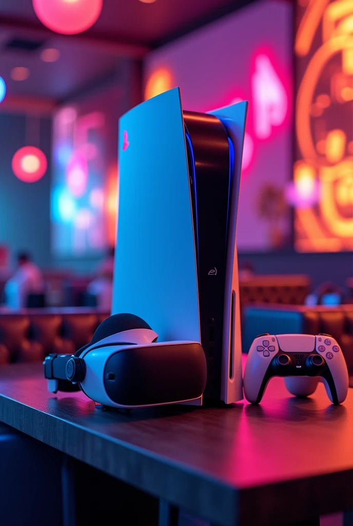 Banner Background: food 
 include gaming ]

Header:

Amigos Gaming and food cafe

Subheader:

VR & PS5 Haven

Visual Elements:

Center Image: A sleek VR headset and PS5 console with controllers in food cafe 
Background: Abstract geometric patterns or digital art to convey a nuture vibe.
Additional Graphics: Subtle gaming icons or abstract shapes that complement the main visuals.
Footer:

Join Us for Epic Gaming Sessions!

Contact Information:

[Your Contact Details]
