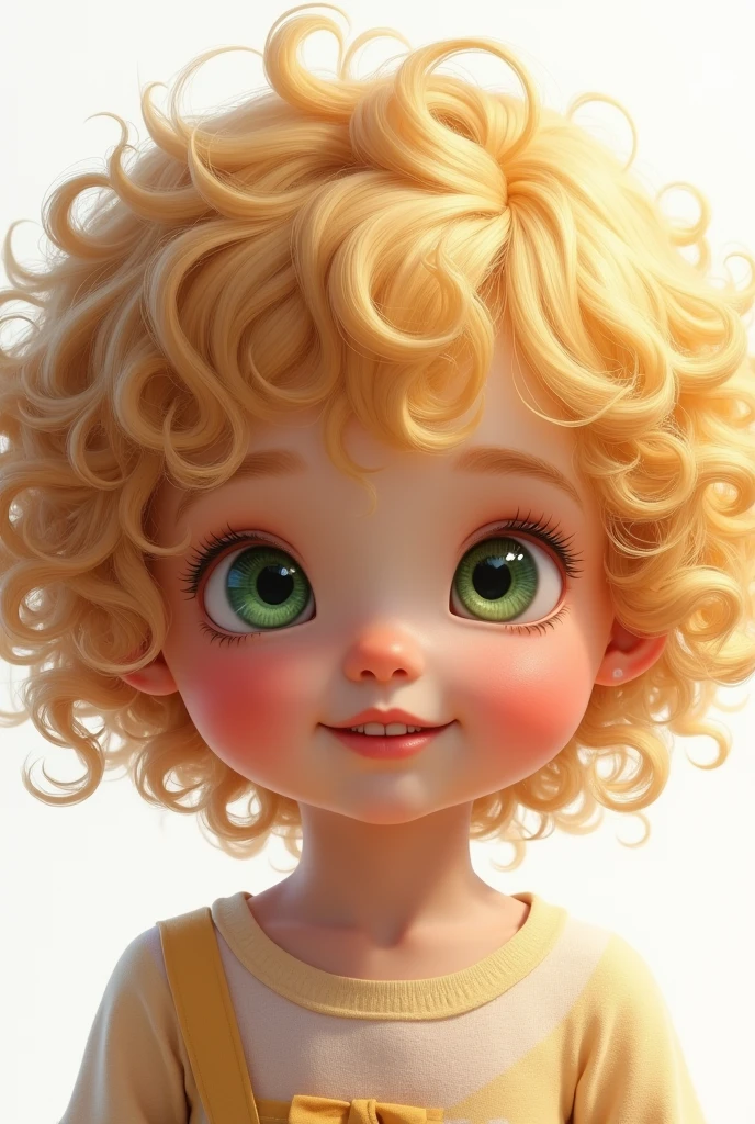quoted Guimarães, blonde child with curly hair and green eyes , white