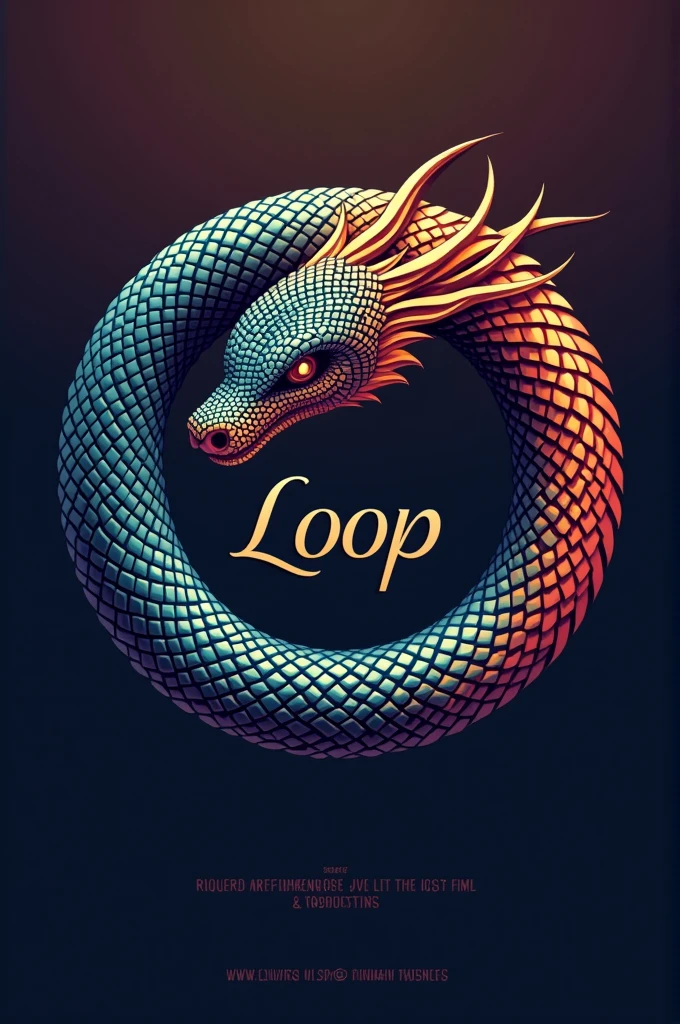 Logo loop films with the snake that eats itself, being the serpent quetzacoatl