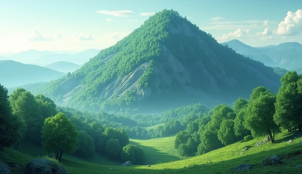 Panorama,There is a mountain covered with ash trees(best quality,4K,8k,High level,masterpiece:1.2),Ultra Detailed,(lifelike,Photo real,Photo real:1.37)