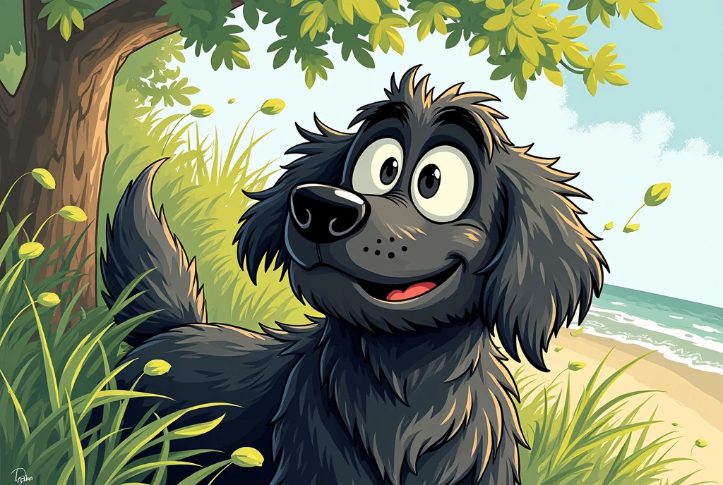 cartoon character black dog