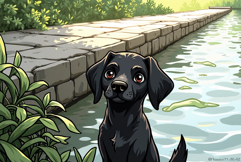 cartoon character black dog