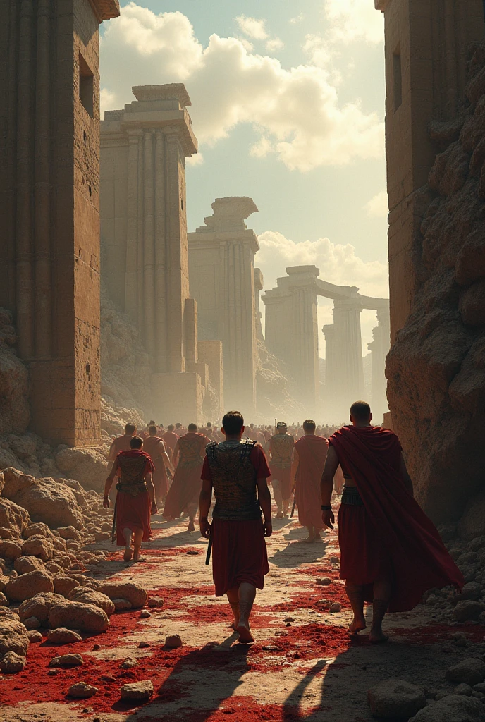 battlefield was bloody, and the lament of the Trojans echoed through the walls.