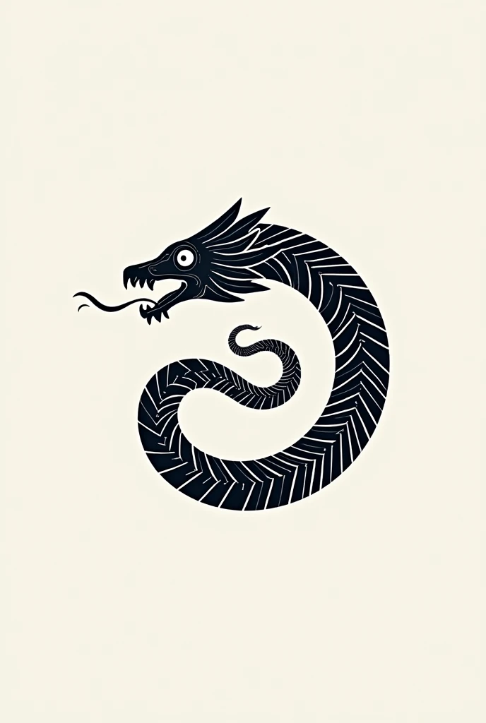 Logo bucle films(in Spanish LOOP) with the snake that eats itself, being the serpent quetzacoatl