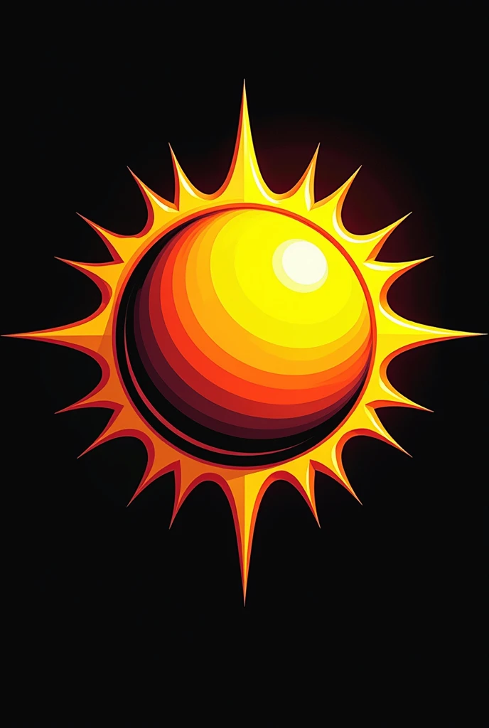 football team logo with a sun as the main icon