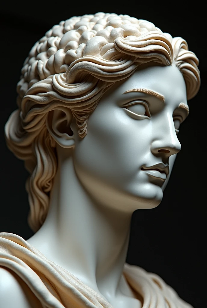 Generate an image about intelligence with a classical Greek sculpture 