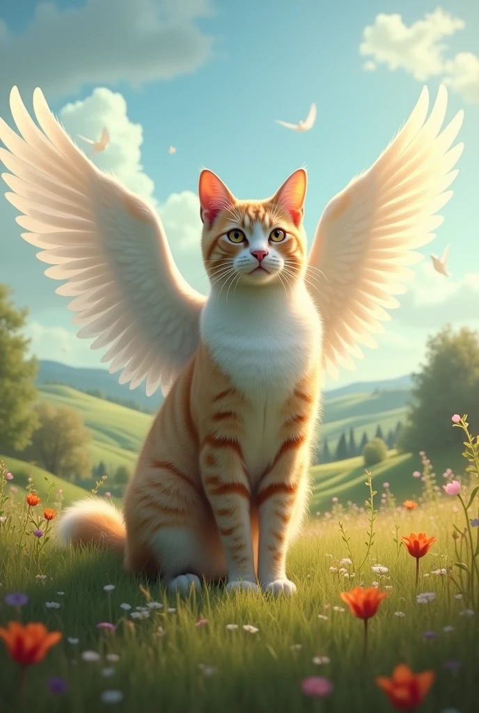 cat with dove wings