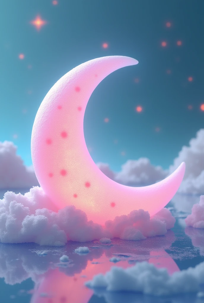 a helado in the shape of a moon, surreal, soft pastel colors, dreamlike, glowing, ethereal, whimsical, cinematic lighting, highly detailed, 8k, photorealistic, hyperrealistic, intricate details, vividly colorful, smooth blending, delicate textures, mystical, fantastical, magical realism, beautiful, elegant, serene