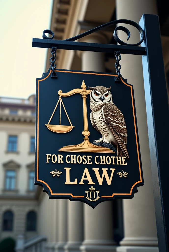 Law office sign with the phrase:
🏛️🦉⚖️
WHO CAN CHOOSE THE LAW