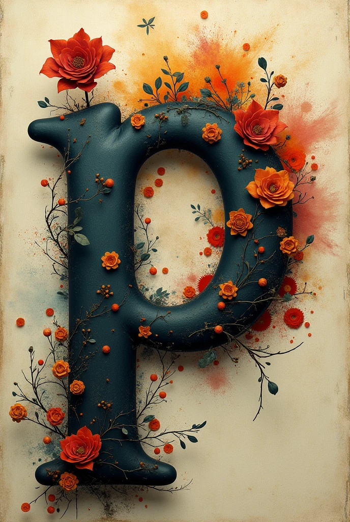 Create an image with an interesting letter design "p". Something unusual