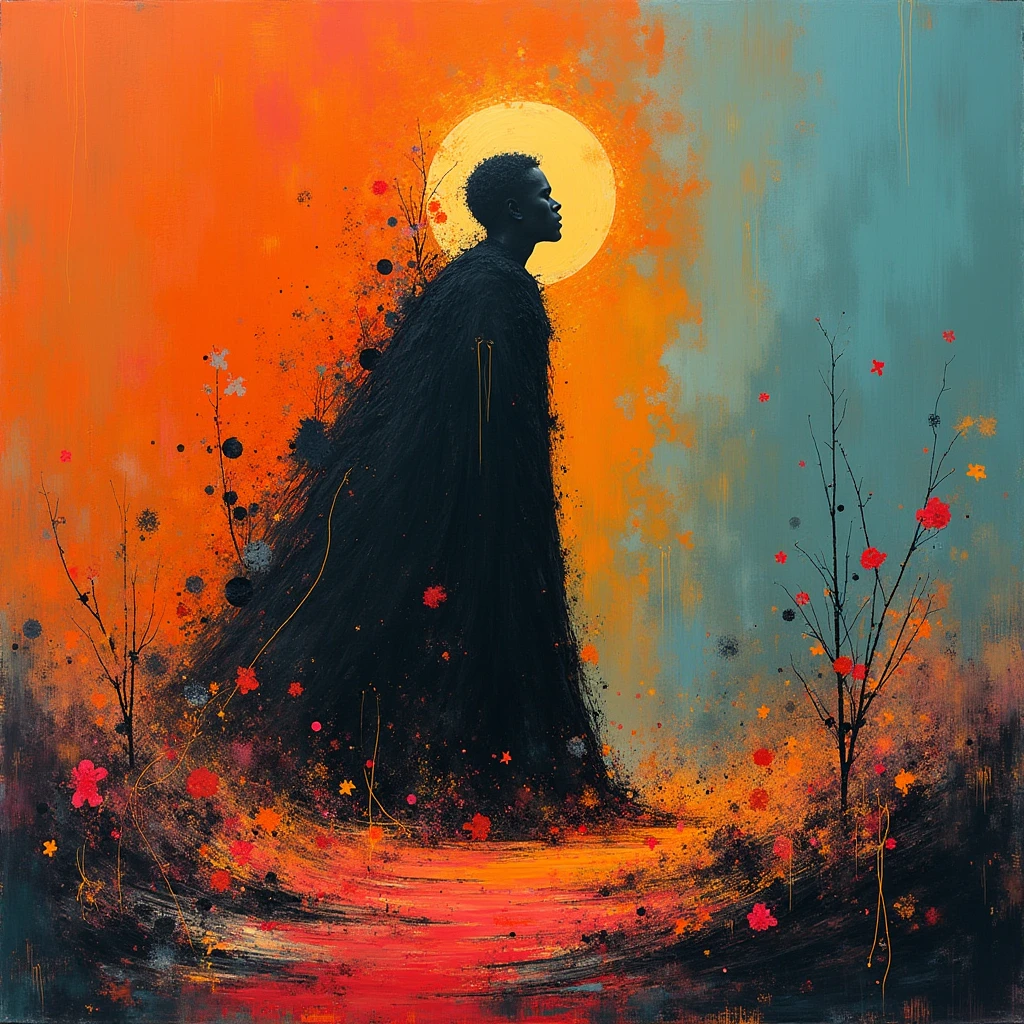 Surreal Scene, 抽象expressionistic艺术,High contrast,Simplicity,Bright colors,Distinctive,dramatic,expressionistic, very aesthetic, intricate details, ultra-detailed, vivid colors