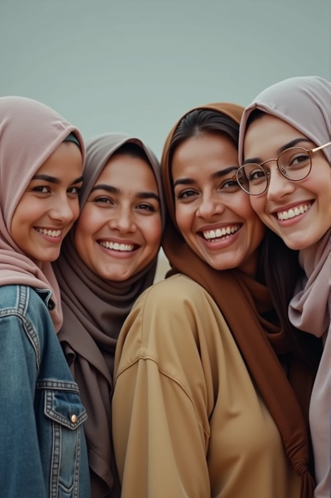 photo of 4 female friends who are all wearing hijab