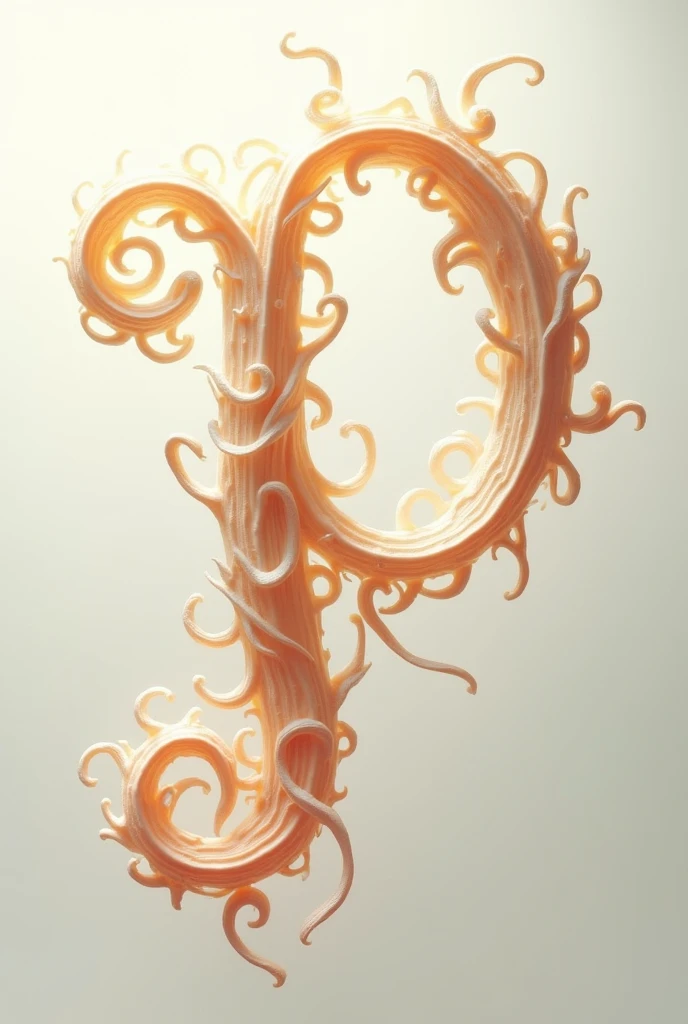 Create an image with an interesting letter design "p". Something very unusual. In light colors