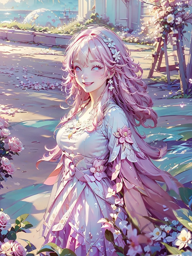 ((Stickers, Background white))),((superwide shot,Ultra-wide field of view,whole body)),,Highest quality, Very detailed, beautiful, Exquisite, 16K, Full HD, Absurd,White Background,((Upper Body,Half-body photo)),((smile,Happy:1.5)),((Sparkling fluffy layered ball gown)), (Grab the hem of your dress and bow slightly.),Lots of flowers,((Surrounded by roses)),ruffles and rhinestones, ( Tabletop, Art Station, Fantasy art:1.2), 優雅なsmileで佇む，pastel colour,((Giant white fairy wings))、White skin,Gradient Hair, Pink Hair, Hair blowing in the wind, Wavy Hair,Fluffy hair,tiara,Lavender eyes, Long eyelashes, beautiful eyes、Light pink cheeks,Pointed Ears, Bright Eyes,Dazzling Light, Warm lighting,



