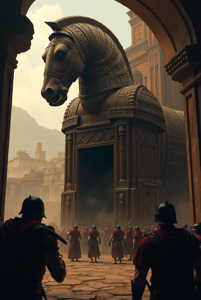 greek warriors inside the trojan horse