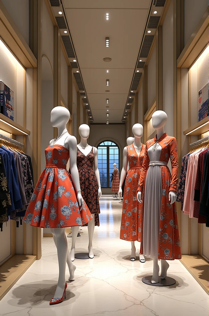 A clothing store with anime prints but that looks elegant