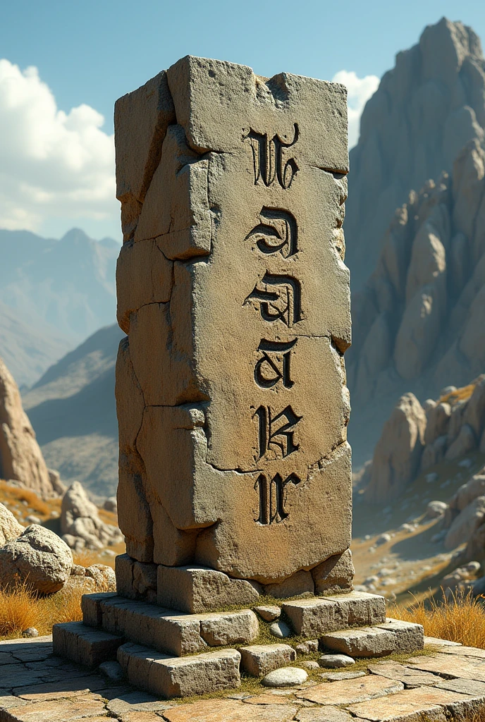 "Waalayar" word written in check post made up of ancient stone in ancient text