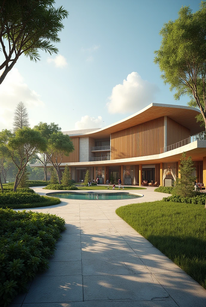 Propose moi un plan type, and a 3D image for a specialty hospital specializing in cardiology, neurologists, oncologists, urologists, Kinésithérapie, TRAUMA. With the pavilion hospital style.
Site: Republic of Guinea.