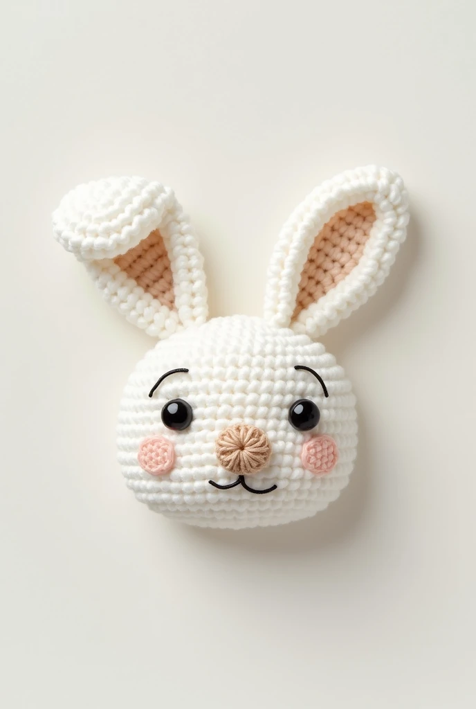 Crochet white bunny face logo