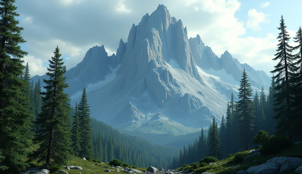 Front view,There is a mountain full of junipers(best quality,4K,8k,High level,masterpiece:1.2),Ultra Detailed,(lifelike,Photo real,Photo real:1.37)