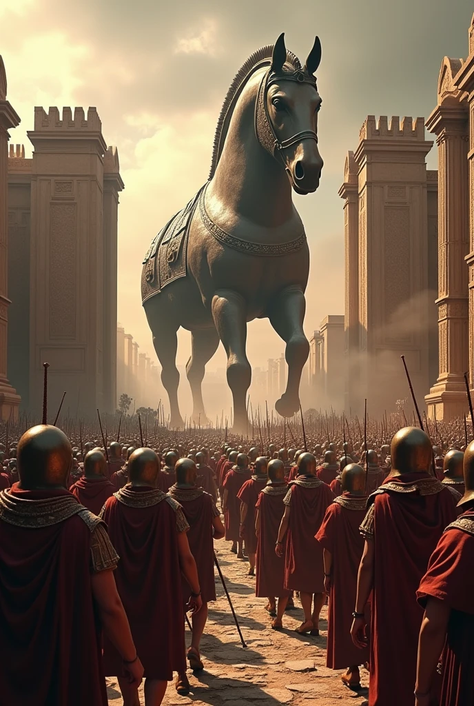 When dawn came, the Greeks got off their horses and opened the gates for the enemy army. Troy was quickly invaded