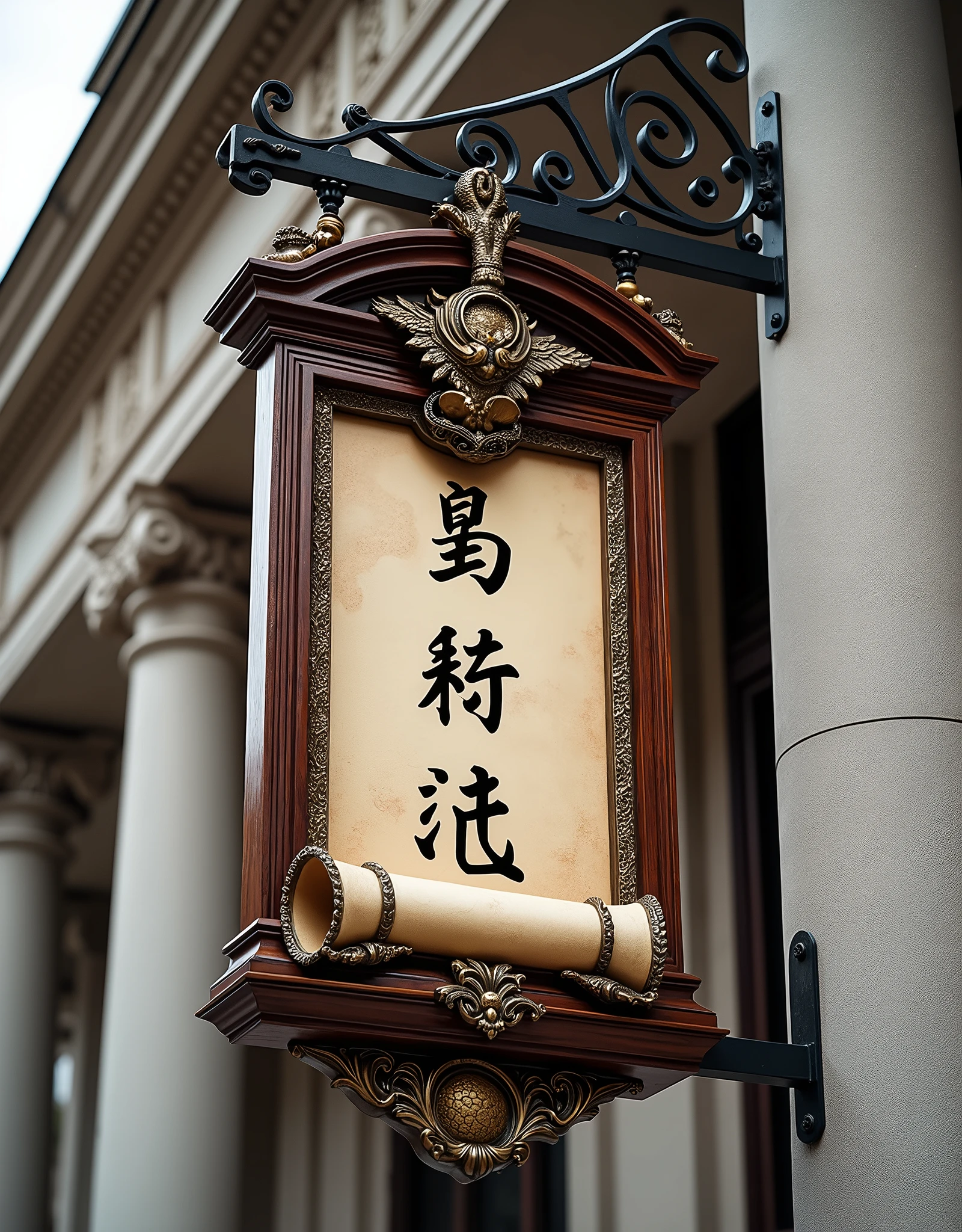 Law office sign with the phrase: 📜🖋️ 🏛️🦅🦉⚖️ WHO CAN CHOOSE THE LAW from the Years of wood Dragon