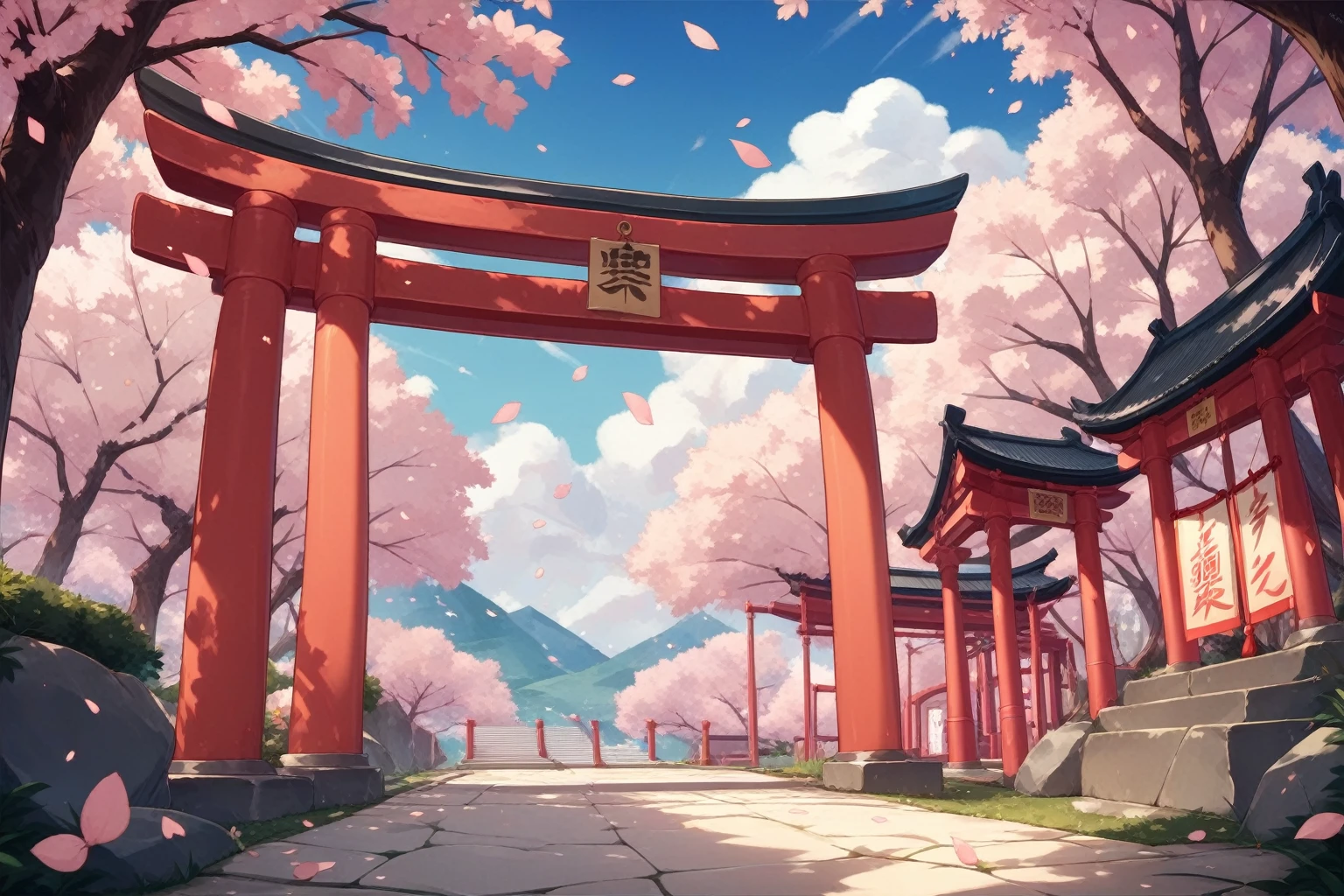 torii,null,High resolution, High resolution, 8K, Masterpiece 2:1,( Shrines in Kyoto、rainbow)