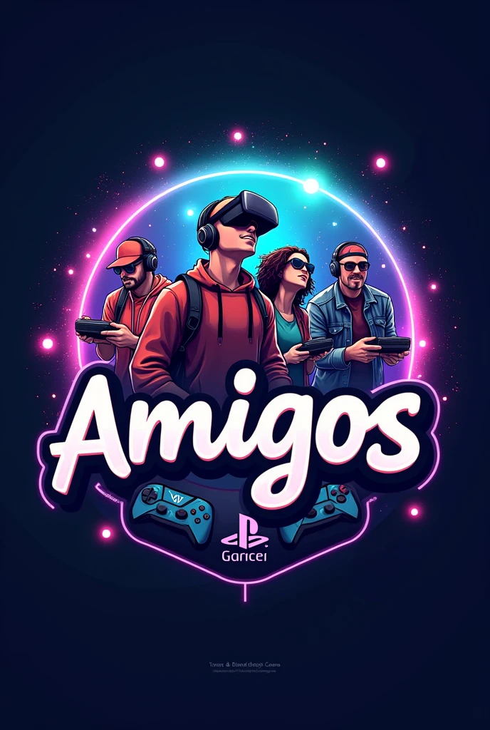 Need logo for my gaming club name amigos which is have vr games and PS5 games