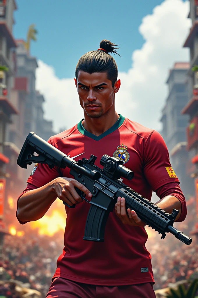 Cristiano Ronaldo playing freefire