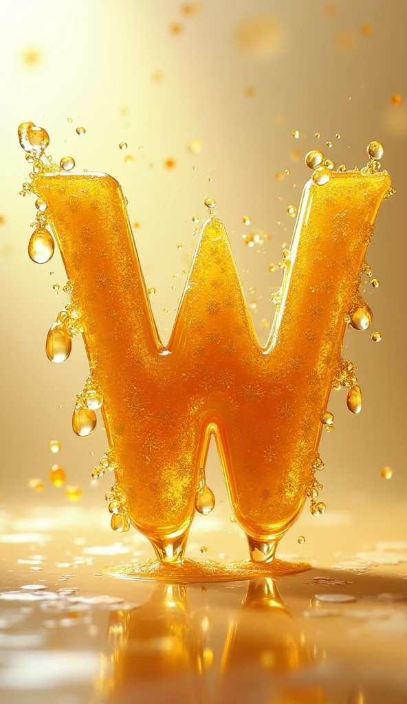 The letter W is in the shape of honey drops and a beehive in a beautiful and elegant way