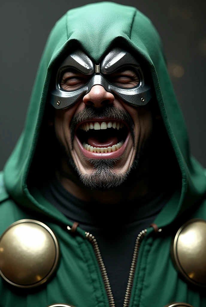 Robert Downey jr as Dr. doom 

evel laugh

robert downey jr face