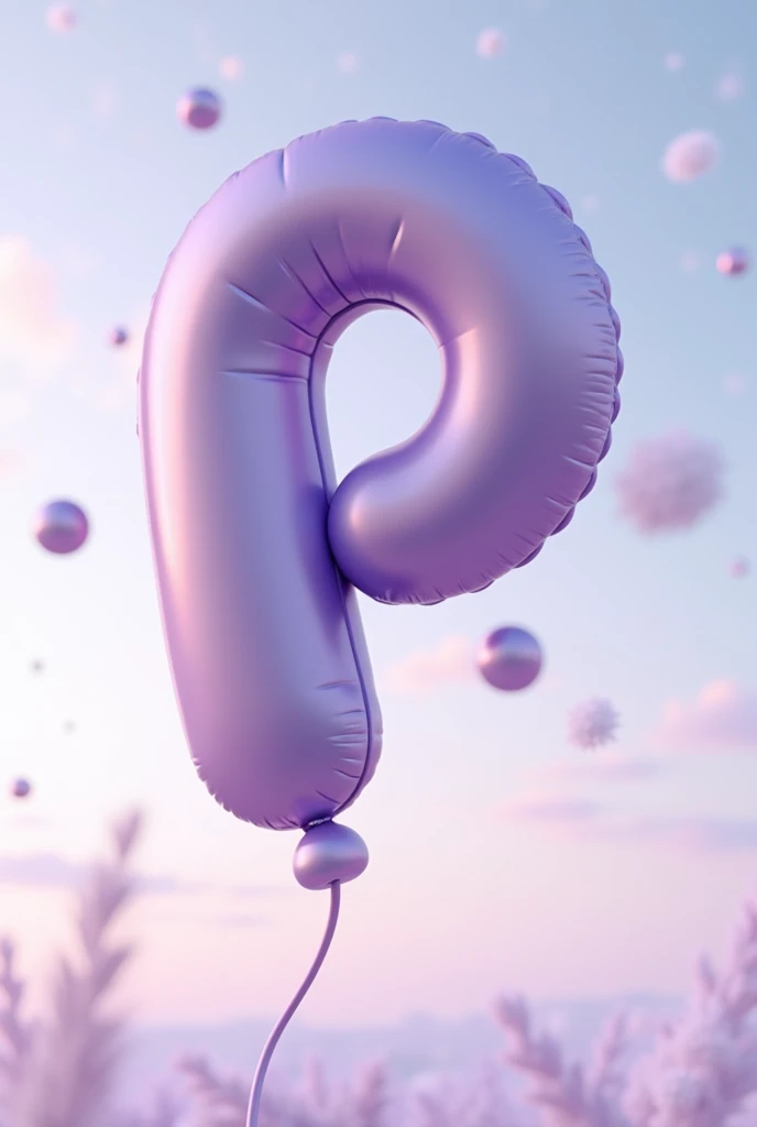 Letter "p". In the form of a balloon. Lilac color.