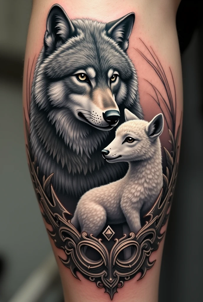 League of Legends Kindreds Tattoo focused on realism but with masks