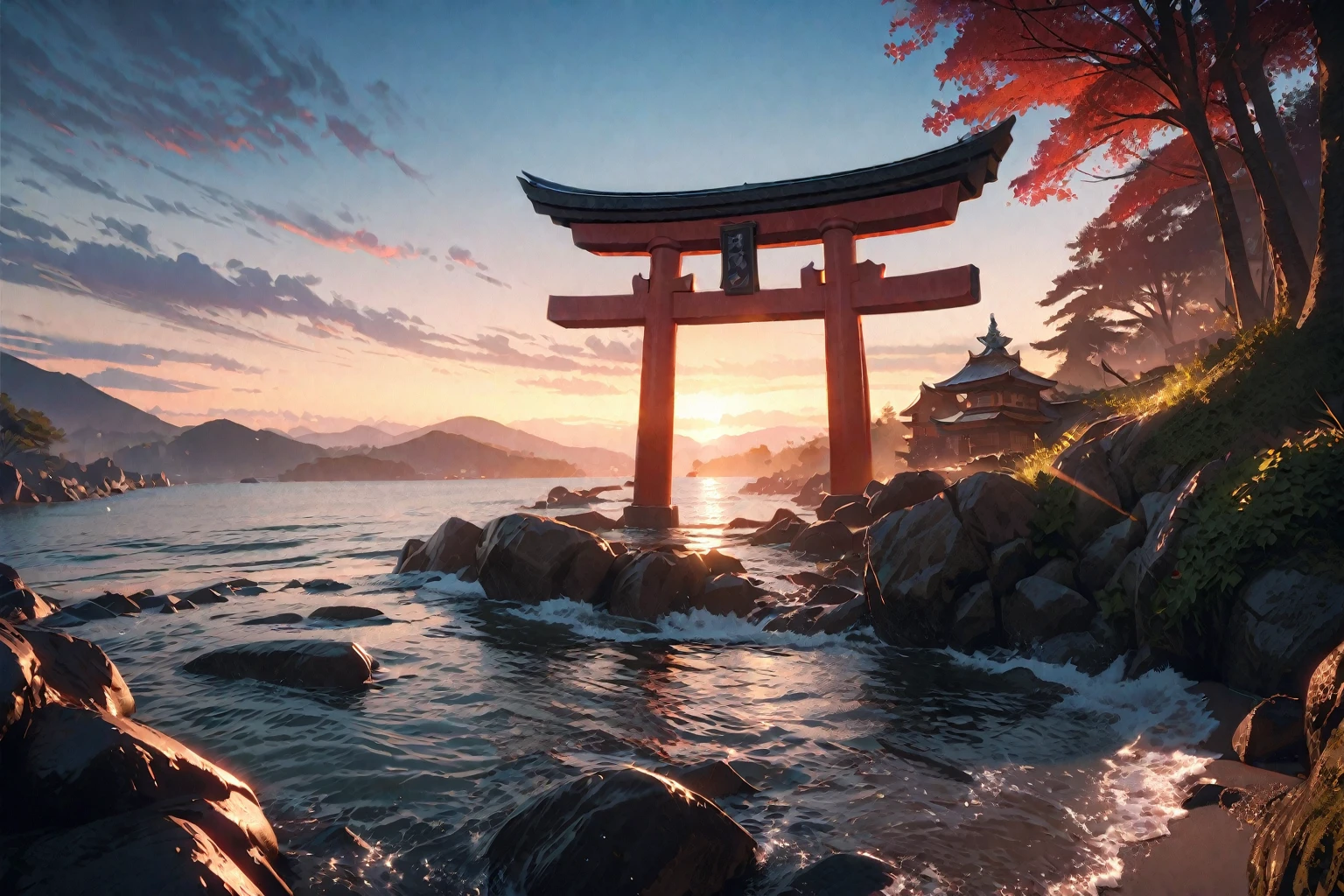 (highly detailed:1.3), 
wrench_elven_arch, outdoors, torii, water, 
Ultra-detail, (highres:1.1), best quality, (masterpiece:1.3), cinematic lighting,