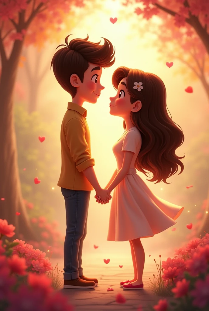 Lover's romance animation cartoon