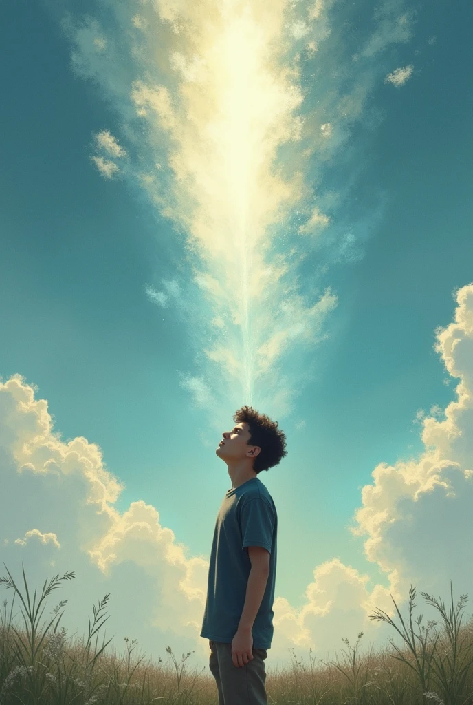 20 years old Son seeing his father in sky 
