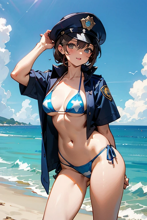 girl in bikini police clothes