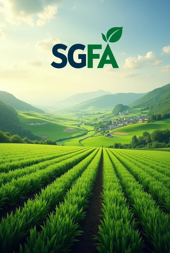 Real image of agricultural fields for financing system for agricultural producers must include logo with initials SGFA