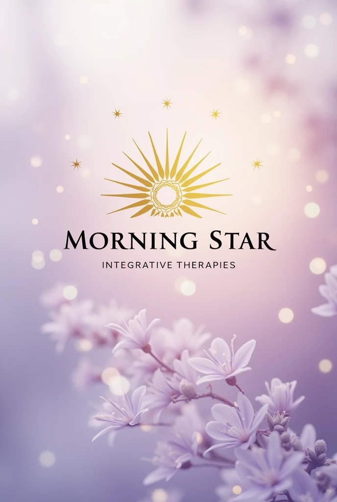 Logo name morning star integrative therapies Lilac and gold colors 