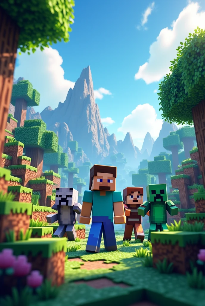 YouTube banner with Minecraft theme written by Peedroca Studios