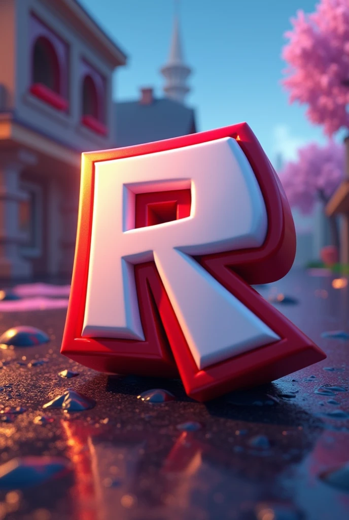 The Roblox symbol, with colors from the Roblox game, with a robkox game background, com a legenda wille blox