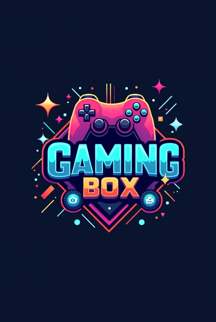 create a logo with the name Gaming Box Include video game controller icons, joysticks or other gaming-related elements Combine these icons with the name to clearly convey the gaming focus Consider adding a chat or social media icon to reinforce the idea of community